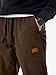 JMIERR Men's Baggy Corduroy Pants Casual Harem Cargo Pants Drawstring Waist Stretch Tapered Joggers Sweatpants Pants with Pocket for Men,L,Brown