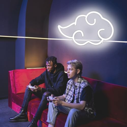 Image of SmilingTown Cloud Neon Signs for Wall Decor USB Operated Neon Art Decorative Lights for Bedoom Home Gameroom Office Bar Pub Club Christmas Party Supplies Gift Idea (White)