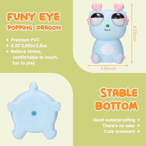 2025 Squeeze Eye Popping Out Stress Relief Cute Dragon Toy,Funny Eyeball Burst Toys for Adults Stress Relief Ornaments Figure Toy,Office and Party Favors Gifts (Green)