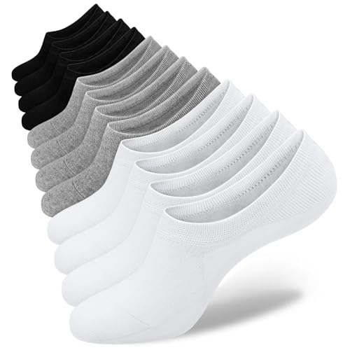 Image of SIXDAYSOX Womens No Show Socks - 4-8 Pairs, Low Cut, Non-Slip, Invisible Cotton Liner