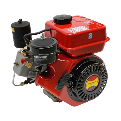TANAUT 4-Stroke Single Cylinder Diesel Engine Motor Air Cooled 2200W 3800RPM Low Noise Agricultural Motor Rustproof Aluminum Alloy & Steel Structure for Farm Equipment Replacement