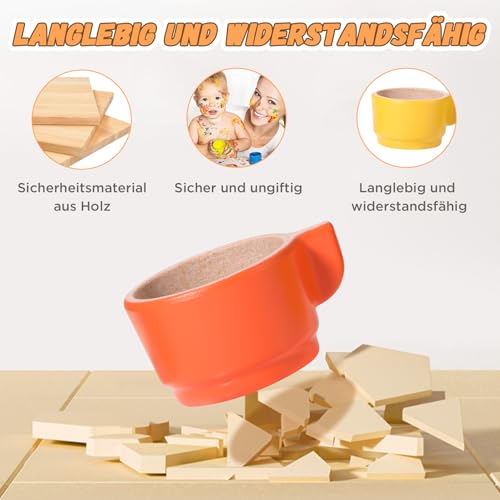 GAGAKU Geschirrset aus Holz Kinder Kinderküchen Spielküche Zubehör Küchenzubehör Kinder Holz
