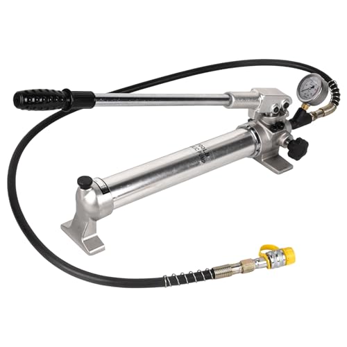Image of CP-700 Hydraulic Pumps Hand Operated Pump 10000Psi - 900CC Aluminum Alloy Single Acting and 1.8M Hose with Pressure Gauge