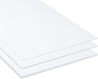 12x24" Natural White Hdpe Plastic Sheet Waterproof Rigid High Density Polyethylene Board Flexible Plastic Board Sheet Ideal for Signage Displays Modeling DIY Projects Outdoor Indoor (1/8 inch)