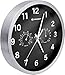 Produktbild Bresser Funkuhr Wanduhr MyTime Thermo-Hygro mit geräuschlosem Funkuhrwerk, Edelstahlrahmen und Anzeige für Temperatur und Luftfeuchtigkeit, Schwarz