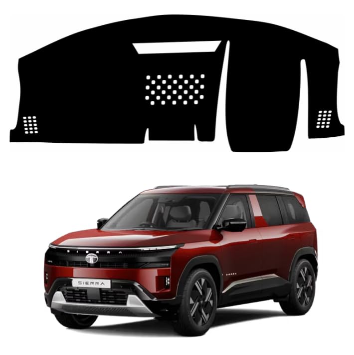 Image of Car Dashboard Cover Compatible with Tata Sierra 2026 Dustproof, UV Resistant | Sun Shade Carpet | Custom Fit Car Accessories (Balck)