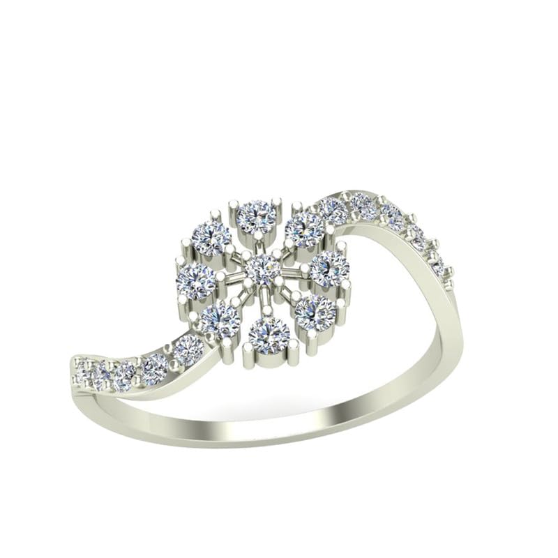 Image of DISHIS 18k(750) /14K(585) White Gold Diamond Ring for Women