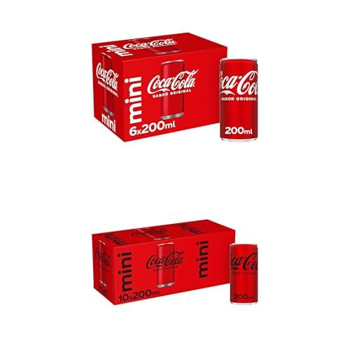 Bundle of Coca-Cola Sabor Original - Refresco de cola, Pack 6 mini latas 200 ml + Coca-Cola Zero Azúcar, Refresco de Cola sin Azúcar, sin Calorías- Pack 10 mini latas 200 ml