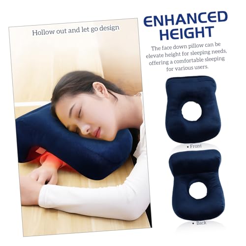 Almohada ergonómica de rostro hacia abajo azul 32x24x9 cm miniatura 3
