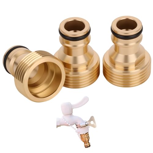 3 conectores de manguera de jardín, adaptador de grifo con rosca exterior y acoplamiento de enchufe para manguera de jardín (compatible con sistema de conexión Gardena)