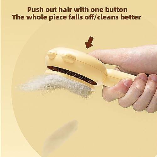 Image of Pet Hair Cleaner Brush Cat Grooming Brush Cat Nail Clipper Release Button Cat Comb wololith Stainless Steel Teeth for Shedding Hair Cats Dogs Massage Brushes (Purple)