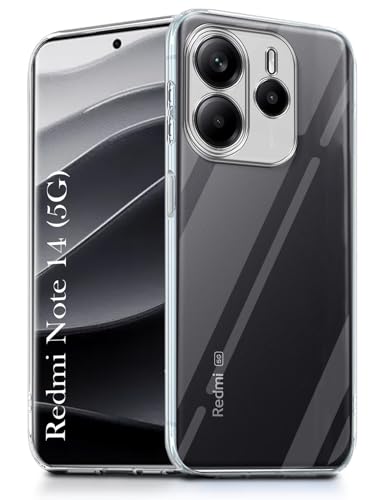 Image of Jkobi Back Cover for Redmi Note 14 5G | Redmi Note 14 SE (Silicone Clear Shockproof Case with Camera Protection | Soft and Flexible | Transparent)