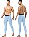 Runhit Mens Compression Pants Running Tights with Pockets Sports Leggings Spandex Workout Cycling Athletic Thermal (Light Bluey,Large)