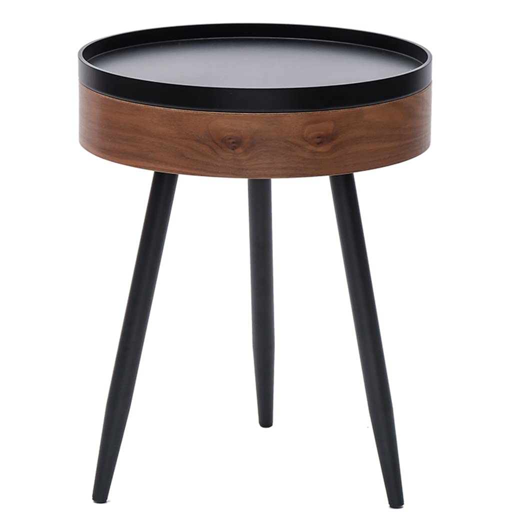 Table basse ronde marron 45,5 cm pour salon ou un balcon cocooning