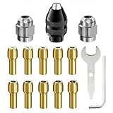 15 Stück Bohrfutter-Spannzangensatz, 1/32' bis 1/8' Messing Spannzangen...