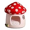 Mushroom Shape Cat House Cow Shape Cats Cave Bed Semi-Enclosed Cave-Style Warm Cat House Pet Nest for Cats Small Dogs