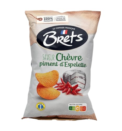 Brets Chips Chevre & Piment d'Espelette 125g (Brets Goat Cheese & Espelette Chili Pepper Chips 125g)