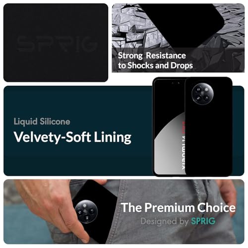 Image of SPRIG Compatible with Mi 14 CIVI Premium SilkTone Back Cover Drop Tested Shock Proof Mobile Case for Men, Women, Boys and Girls with Camera Protection (Black)
