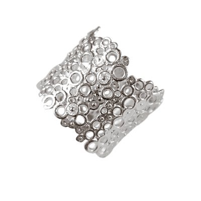 Bague d'argent larges brillant 925 dame Chic-net anneaux bijoux tendance