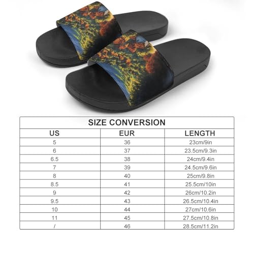 Sunset Village Scenery Funny House Sandals Non Slip Shower Slippers Quick Drying Bathroom Shoes for Women Men2