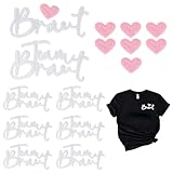 BOFUNX 16pcs Aufnäher JGA Frauen, Braut Aufnäher + 7pcs Team Braut Aufnäher + 8pcs Herz Aufnäher, Bügelbilder Patches zum Aufnähen - Frauen JGA Hochzeit Accessoires