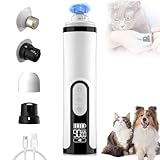 2026 Upgraded Silent Dog Nail Grinder, 3-Speed High-Speed Dog Nail Trimmers, Painless Paw Nail Grinder for Dogs, Rechargeable with LED Lights For Small, Medium, and Large Dogs and Cats (white)