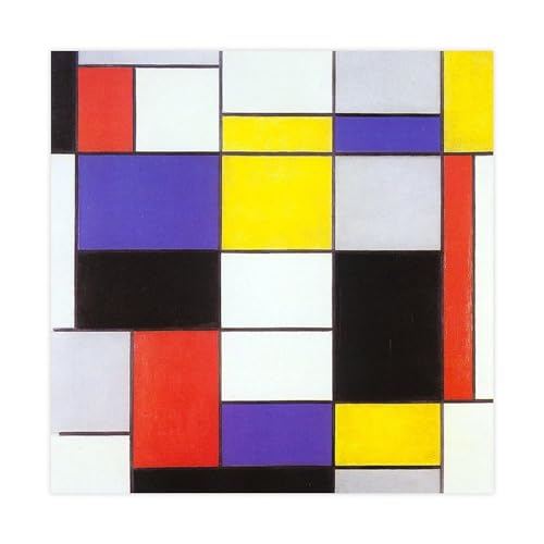 Impression sur toile Piet Mondrian déco murale carrée de 71cm idéale pour sublimer un salon moderne