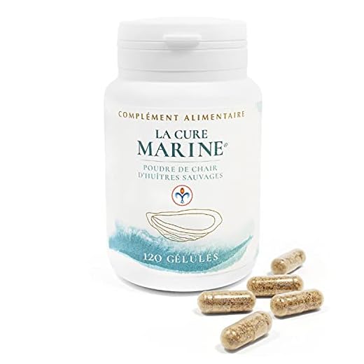 LA CURE MARINE® - Anti-fatigue et Anti-stress - Poudre de chair d'Huîtres d'Irlande-Cocktail d'Oligoéléments riche en Zinc, Vitamine B12, Cuivre, Sélénium, minéraux et vitamines - 120 gélules à 280mg