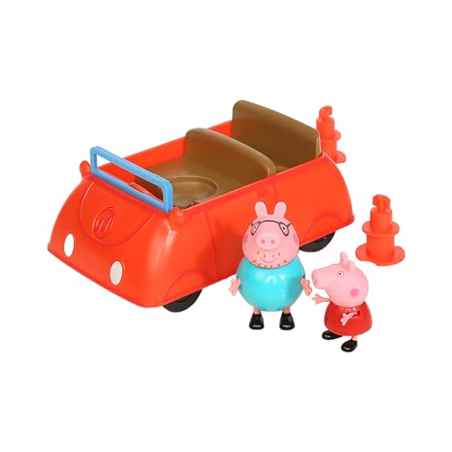 Peppa Pig Peppa's Family Red Car with Sound Effects, Includes 2 Figures, Peppa's Preschool Toy 3 Years and Up, Birthday Gift Toys Playset for Kids,Playset