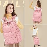 LOIDOU Schulrucksack Mädchen & Jungen Teenageralter Leichter Rucksack Damen für Schule Wasserabweisend Daypack Bookbag Colleg Work (Strawberry rosa Cord)