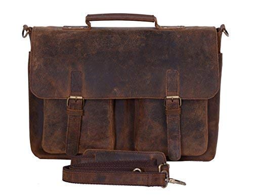 KomalC-18-Inch-Buffalo-Leather-Briefcase-Laptop-Messenger-Bag-Office-Briefcase-College-Bag-for-Men-and-Women
