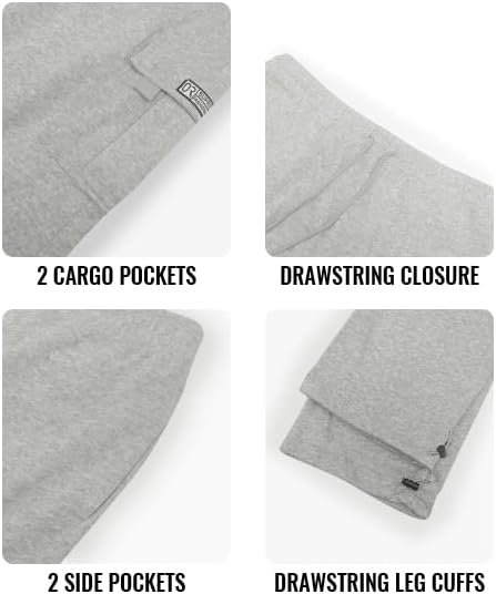 HUNGSON Mens Cargo Sweatpants Drawstring Casual Hiking Pants Joggers Athletic Trousers Cotton Loose Straight Pants for Men - Image 7