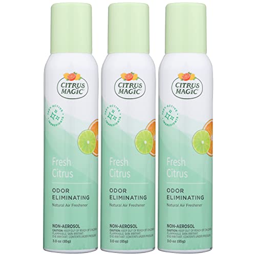 Citrus Magic Freshener Odor Eliminating Air Freshener Spray 3 Ounce (Pack of 3) Fresh Citrus 3 Count