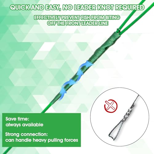 Jeffdad Líderes de Pesca 60 Piezas Nylon Acero Inoxidable Verde miniatura 2