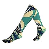 Calcetines de compresión con estampado de paisaje de barco de vela para mujeres y hombres, calcetines de apoyo para el trabajo, viajes, atletismo, correr, vuelo, 1 negro., Altoa única