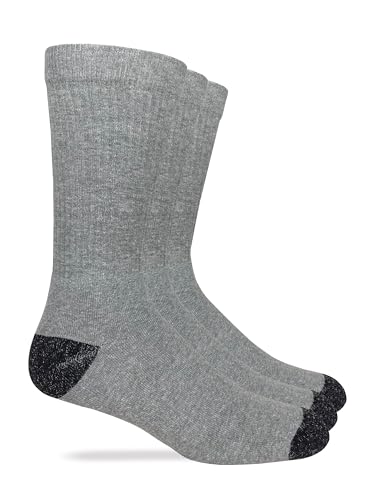 Carolina Ultimate Lightweight Cotton Crew Socks 3 Pair, Grey, Large, 10-13 - Main Image