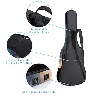 Housse imperméable pour guitare acoustique avec double bandoulière et poche Motif peinture à l’huile Bleu, Multicolore… - Les Beatles, Paul McCartney, John Lennon, RIngo Starr, George Harrison Housse imperméable pour guitare acoustique avec double bandoulière et poche Motif peinture à l'huile Bleu, Multicolore… – Image 3