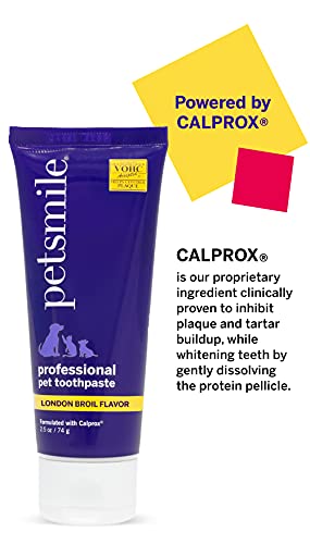 Petsmile Professional Pet Toothpaste – Cat & Dog Teeth Cleaning Supplies – Controls Plaque, Tartar, & Bad Breath – VOHC Accepted Toothpaste – Pet Dental Care Essentials (London Broil, 2.5 Oz) Petsmile Professional Pet Toothpaste – Cat & Dog Teeth Cleaning Supplies – Controls Plaque, Tartar, & Bad Breath – VOHC Accepted Toothpaste – Pet Dental Care Essentials (London Broil, 2.5 Oz)