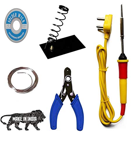 Image of VCK 25 Watt Corded Electric Soldering Iron With | 1 Meter Solder Wire | Wire Stripper | Stand | Wik (1)