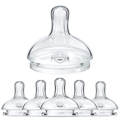 Image of Smilo Anti-Colic Bottle Nipple, Slow Flow 2M+, Stage 1 Suitable from 2 to 5 Months, Smooth Flow Anti-Colic (Pack of 6)