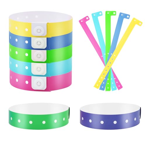 Hylebor 50 Pack Plastic Wristbands, Plastic Bracelets Wristbands, Colored Wristbands With Snap For Party Events, Plastic Arm Band Identification Wristband cover