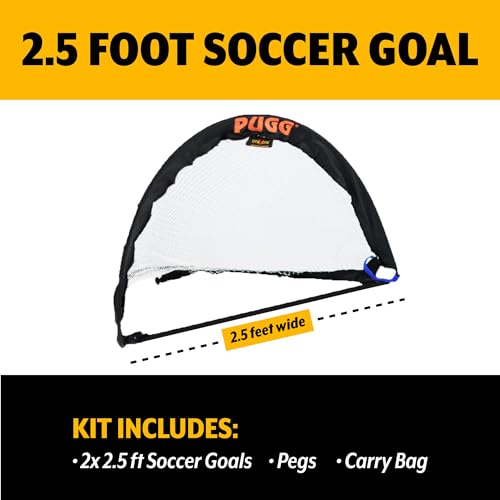 Image of PUGG Pop Up Soccer Goal, Portable Training Football Knitted Poly Net Equipment, The Original Pickup Game Goal, Includes Two Goals & Bag