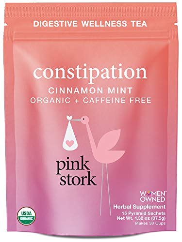 Pink Stork Constipation Tea: Cinnamon Mint Laxative Tea, USDA Organic + Constipation Relief