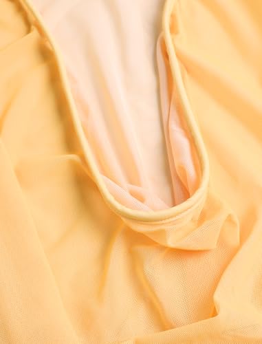 Image of ZAFUL Womens Swimsuit Cover Up Dress Draped Neck Tie Waist Coverup Bathing Suit Mesh Swim Beach Dress
