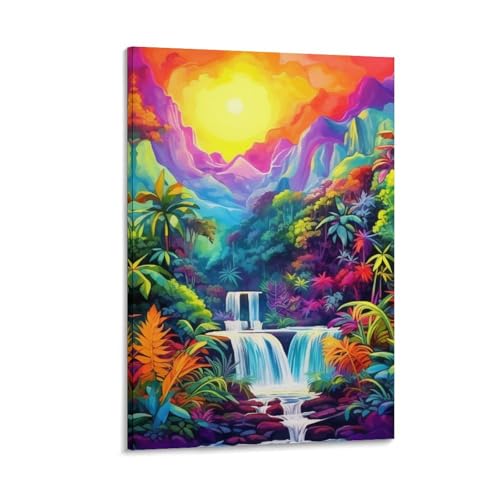 Cascade murale décoration murale sur toile VSFCRQRQ 50x75cm pour salon et chambre