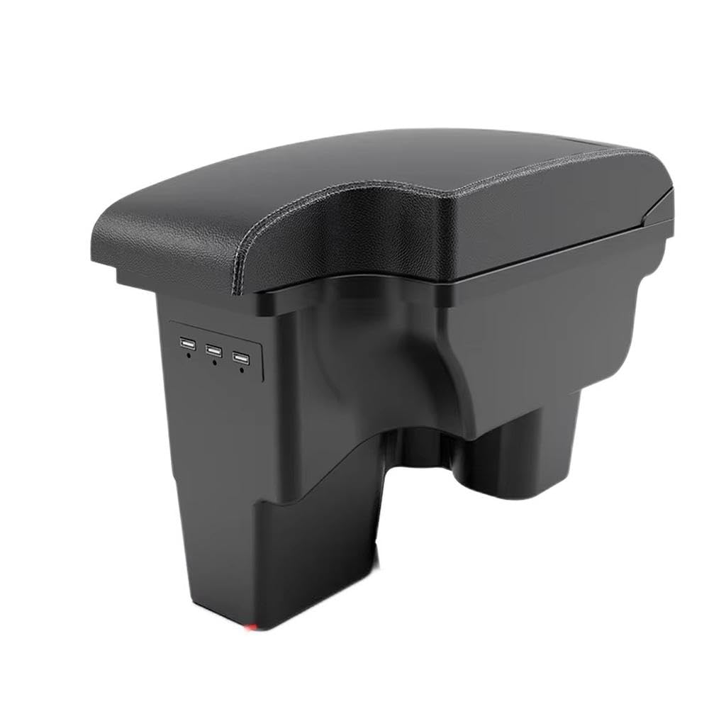 For Toyota Hilux Armrest Box Retrofit Interior Parts Car Armrest Storage Box Holder Ashtray USB Interior Parts(B3 White line leather)