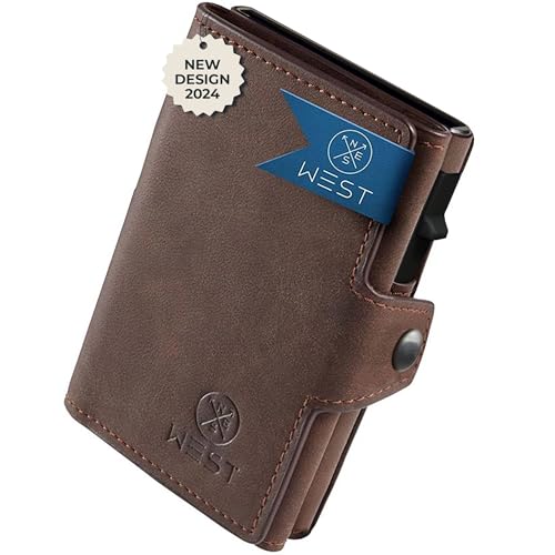 Porte-feuille homme compact RFID WEST anti-clonage pour 10 cartes