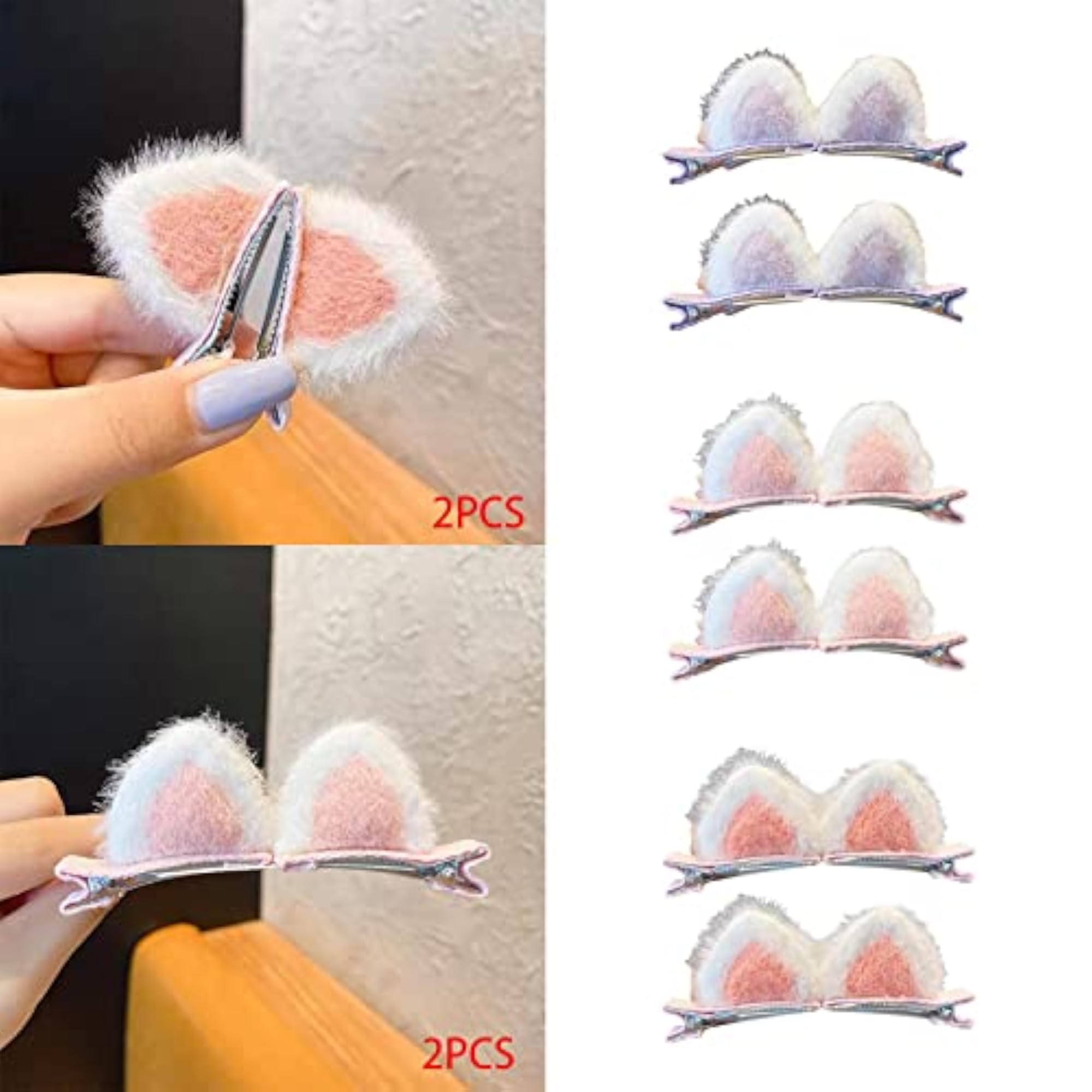 Plush Cat Ear Hair Clips for Kids