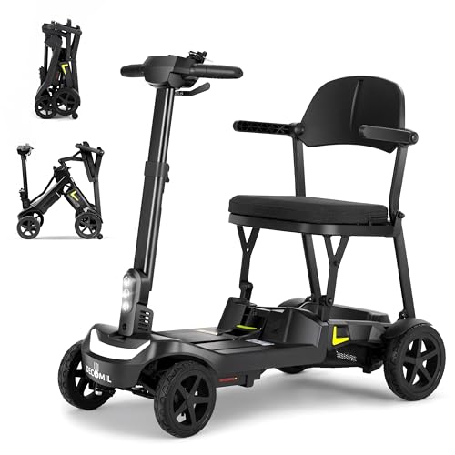 DECOMIL Aviro S1 Lightweight (39 lbs) Foldable Mobility Scooter for Adults – 20-Mile Range, Dual 10Ah Lithium Battery, 270W Motor, 20-Mile Range, 265 lbs Capacity, All-in-One Design