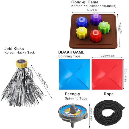 Dongcill Gonggi Korean Game, Traditional Korean Games, Traditionelles Koreanisches Spiel Set,Gong Gi, Biseokchigi Klassischer Hand Auge Koordinationsspaß, für Familienaktivität
